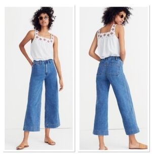 Madewell Wide Leg Denim Crop Pants Size 28